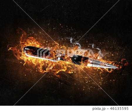 Pen burning in fire Pen burning in fire 46135595