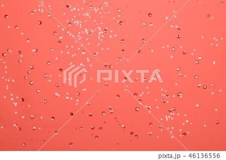 Holiday decoration concept in Living Coral color. Holiday decoration concept in Living Coral color. 46136556