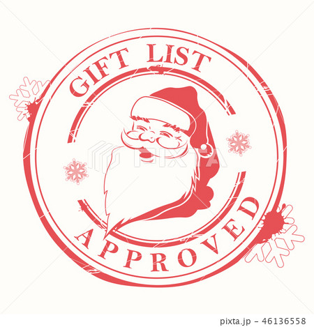 Christmas stamp with stains, blots and a silhouette of the head of Santa Claus Christmas stamp with stains, blots and a silhouette of the head of Santa Claus 46136558
