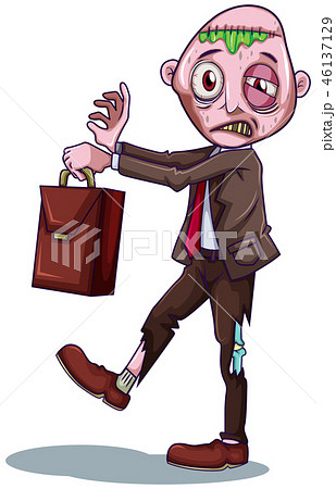 A zombie businessman on white background 46137129