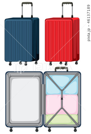 Set of luggage on white background 46137189