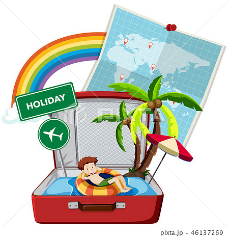 Summer holiday on the suitcase Summer holiday on the suitcase 46137269