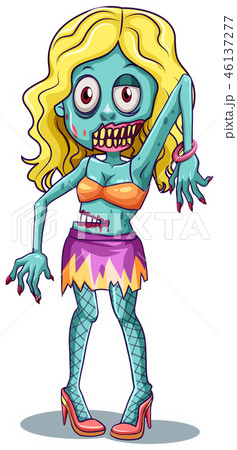 A female zombie on white background A female zombie on white background 46137277