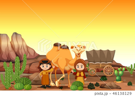 Arabian In The Desertのイラスト素材