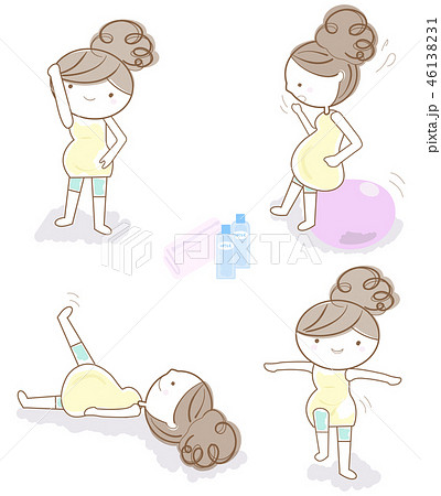 妊娠中の運動のイラスト素材