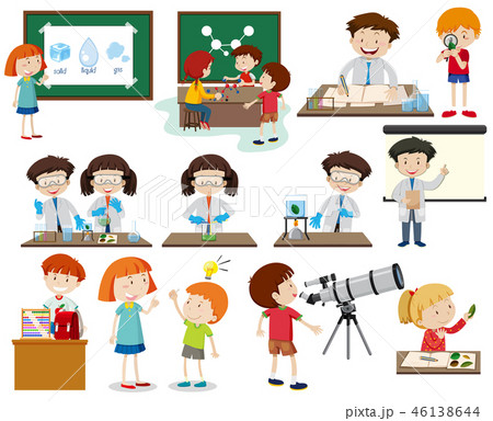 Set of children learning Set of children learning 46138644