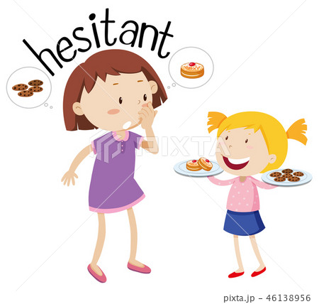English vocabulary word hesitant 46138956