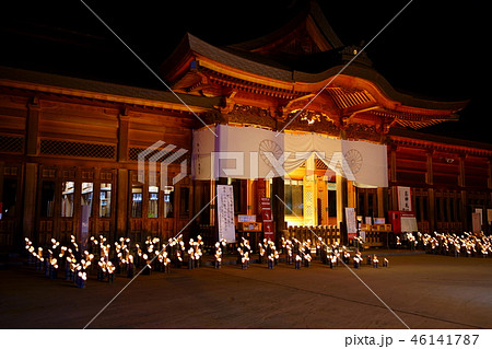 安曇野神竹灯（かみあかり）:穂高神社　拝殿　安曇野市穂高 46141787