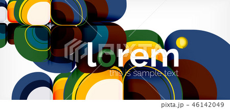 Abstract background - geometric multicolored round shapes composition. Trendy abstract layout 46142049