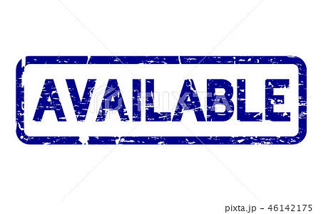 Grunge blue available square rubber seal stamp 46142175