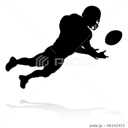Silhouette American Football Player Silhouette American Football Player 46142453