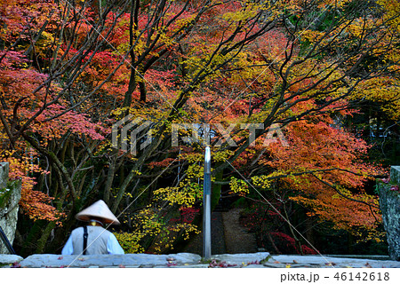 四国霊場82番札所根香寺とお遍路さん紅葉9（高松市中山町） 46142618