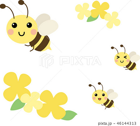 ミツバチのイラスト素材 46144313 Pixta