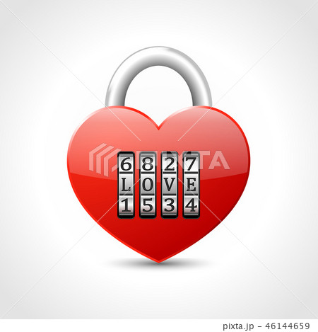 padlock -  heart with combination lock 46144659