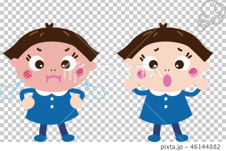 麻煩和焦慮（藍色衣服系列8的女孩） 46144882