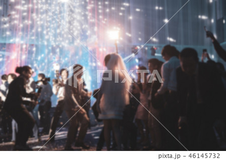 Blurred concept happy groom and bride dancing at wedding party with guest. Blurred concept happy groom and bride dancing at wedding party with guest. 46145732