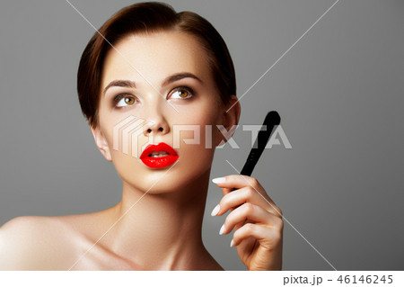 Beautiful girl. Beauty model. Fashion makeup. Body 46146245