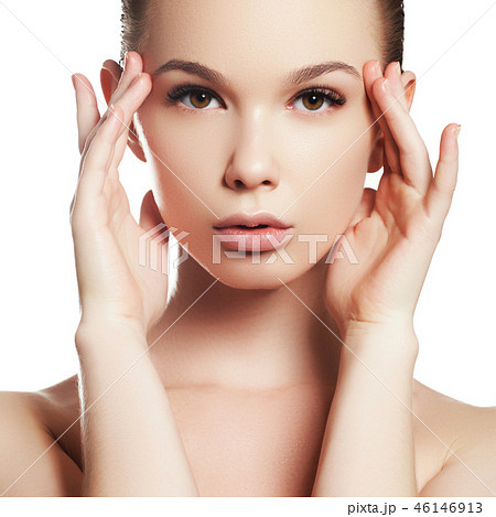 Joyful girl. Beauty, fashion model, Makeup. Body Joyful girl. Beauty, fashion model, Makeup. Body 46146913