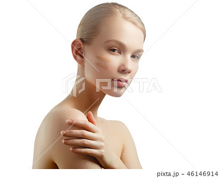 Joyful girl. Beauty, fashion model, Makeup. Body 46146914