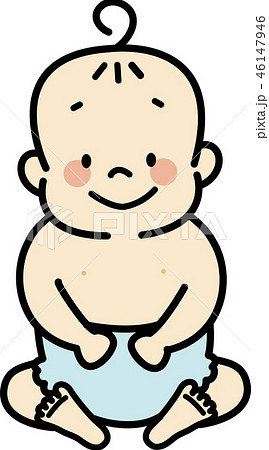オムツの赤ちゃんのイラスト素材