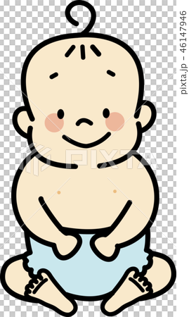 オムツの赤ちゃんのイラスト素材