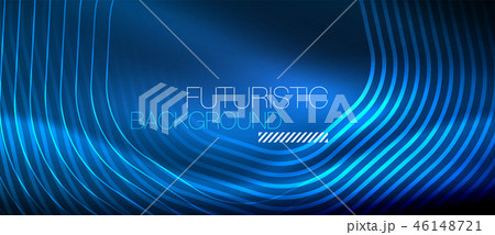Neon glowing lines, magic energy space light concept, abstract background wallpaper design 46148721