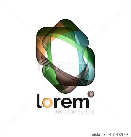 Geometric abstract business icon template, smooth shape 46148979