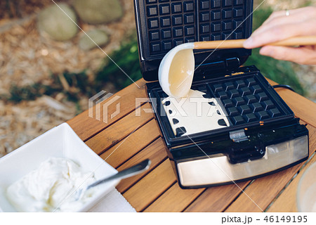Preparation of homemade waffles 46149195