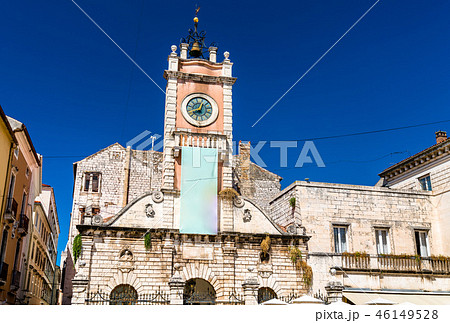 Town Guard house with clock tower in Zadar, Croatia 46149528