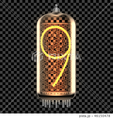 Nixie tube indicator lamp with number 46150478