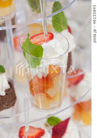 catering cream strawberry cream with mint. Holiday, rest catering cream strawberry cream with mint. Holiday, rest 46150845
