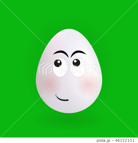 Cute shy egg character with green background 46152151