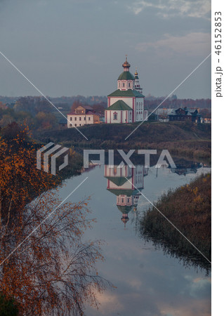 Suzdal, Vladimir Oblast, Russia. St Elijah Church on sunrise. Autimn in Suzdal. Suzdal, Vladimir Oblast, Russia. St Elijah Church on sunrise. Autimn in Suzdal. 46152853