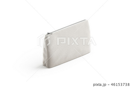 Blank canvas pouch for cosmetics mock up, isolated 46153738