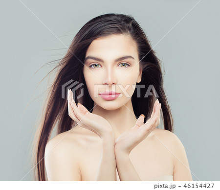 Portrait of a sexy brunette woman with big - Stock Photo [84517137] -  PIXTA