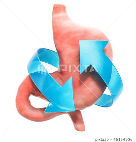 Human stomach with arrows. Treatment 46154656