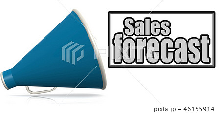 Sales forecast word on blue megaphone 46155914