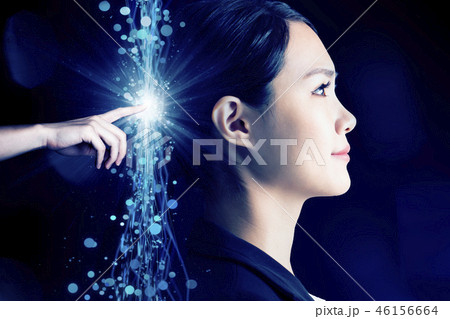woman with AI (Artificial Intelligence) concept woman with AI (Artificial Intelligence) concept 46156664