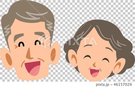 笑顔のシニアの夫婦 中高年 老人のイラスト素材