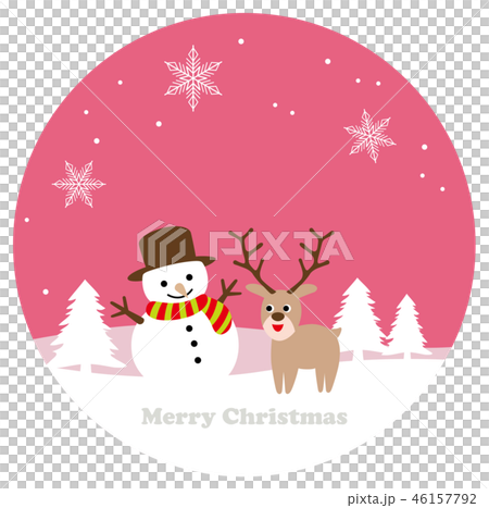 クリスマスの丸い背景 シンプルでフラットなスタイルのイラストのイラスト素材 46157792 Pixta