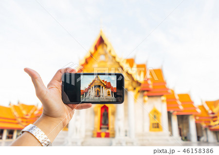 Camera phone with Thai Marble Temple 46158386