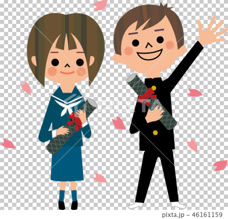 Graduation image of junior and senior high... - Stock Illustration ...