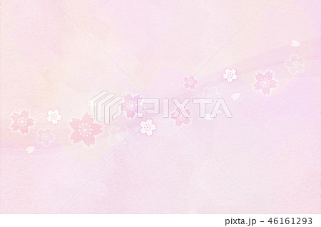 桜のイラストと和紙の背景のイラスト素材 46161293 Pixta