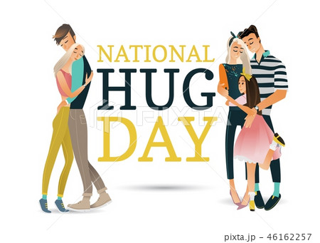 Vector cartoon big family character hugging winter Vector cartoon big family character hugging winter 46162257