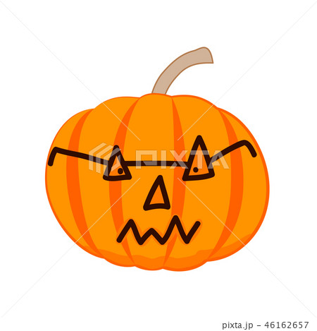 Evil Halloween pumpkin with glasses. Vector 46162657
