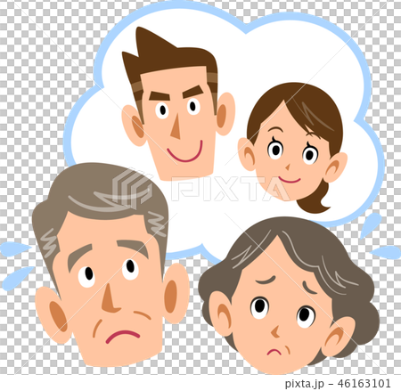 Senior couple suffering from son couple Senior couple suffering from son couple 46163101