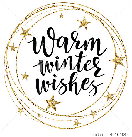 Poster, card with 'warm winter wishes' 46164845