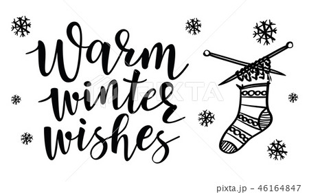 Poster, card with 'warm winter wishes' 46164847