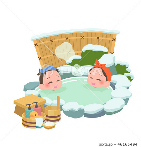 露天風呂 混浴 男女 冬 露天風呂 混浴 男女 冬 46165494