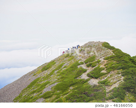 北アルプスを行く登山パーティ 46166050